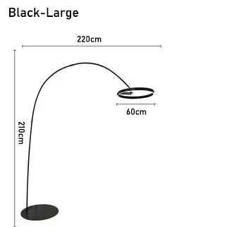 Afralia™ Nordic Circle LED Fishing Floor Lamp for Modern Home Decor