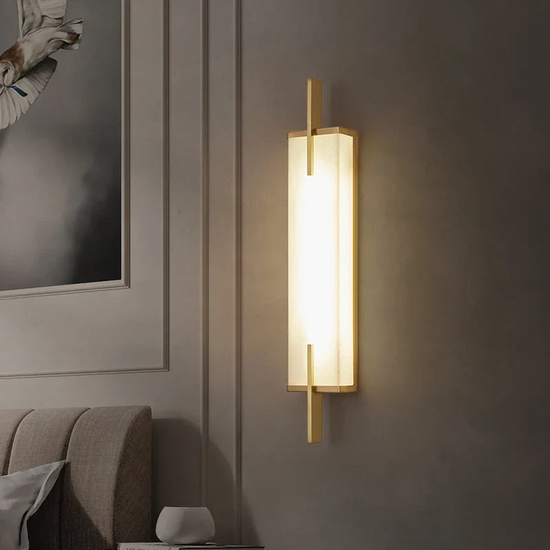 Afralia™ Marble LED Wall Lights Gold Black Sconce Luxury Indoor Décor