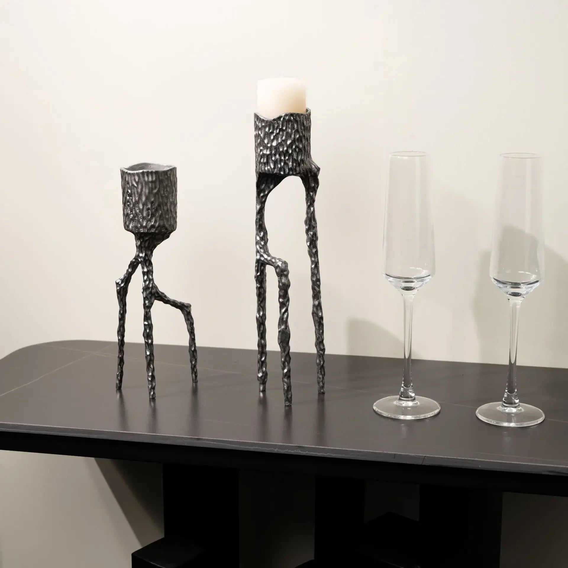 Afralia™ Triangular Zinc Alloy Candlestick Holder Wedding Centerpieces Home Decoration