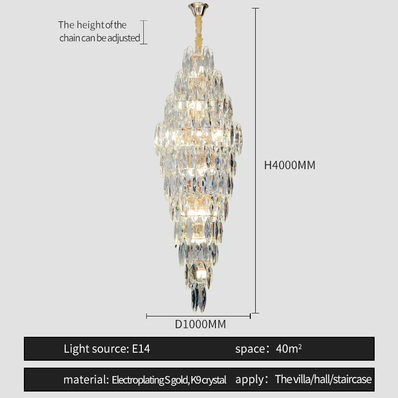 Afralia™ European Duplex Crystal Chandelier for Elegant Luxury Living