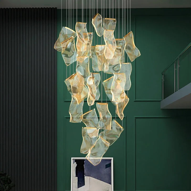 Afralia™ LED Acrylic Chandeliers for Villa Living Room Decor - Ceiling Pendant Light Fixture