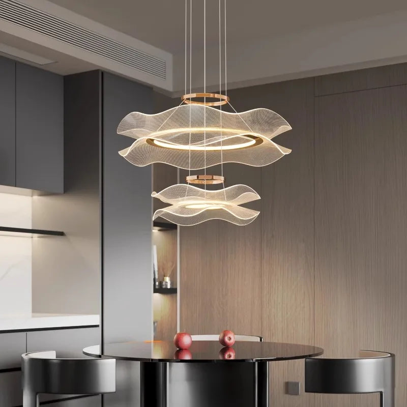 Afralia™ Round Modern LED Ceiling Chandelier for Living Room and Dining Room
