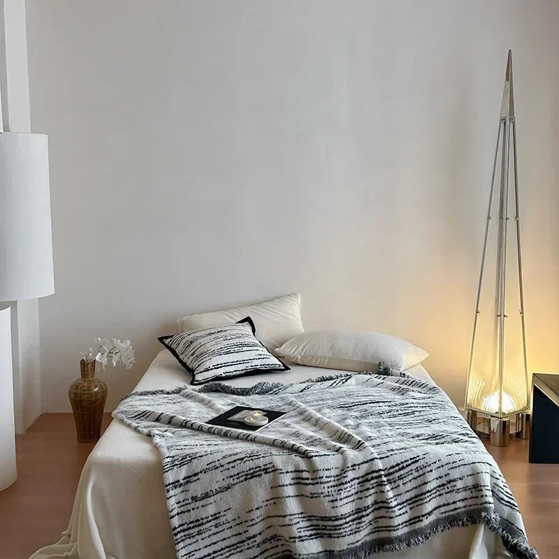 Afralia™ Luxury Imitation Mink Fur Jacquard Sofa Blanket for Autumn Winter