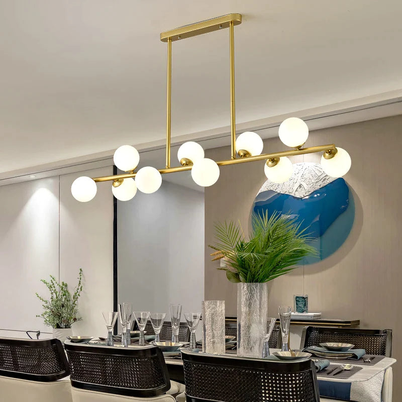 Afralia™ Glass Balls Chandelier: Stylish Suspension Lighting for Dining Room, Kitchen, and Office