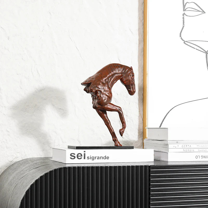 Afralia™ Running Horse Sculpture - Resin Handicraft Home Decor