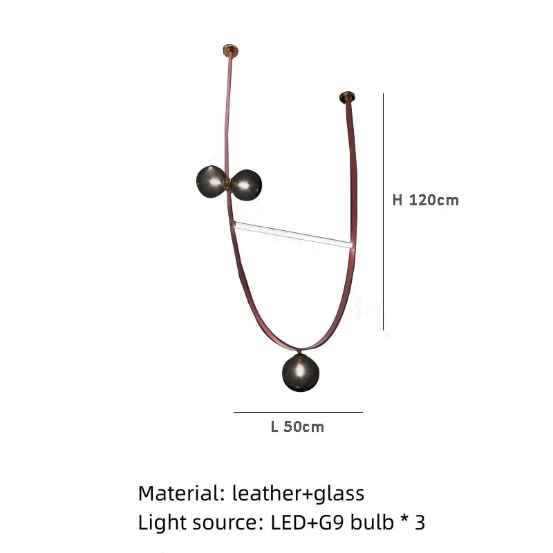 Afralia™ Leather Chandeliers 2023 LED Minimalist Home Decor Lighting for Living Room