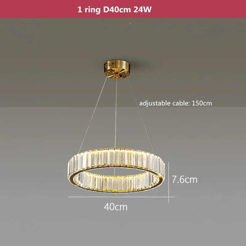 Afralia™ Crystal LED Chandelier: Modern Steel Pendant Lighting for Luxurious Foyer Decor