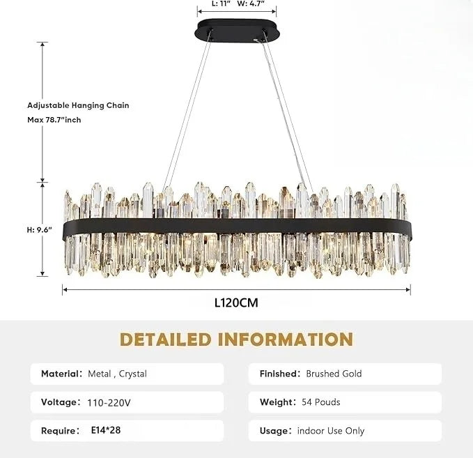 Afralia™ Gold Crystal Chandelier: Dimmable Modern Ceiling Light for Dining Living Room Kitchen Island