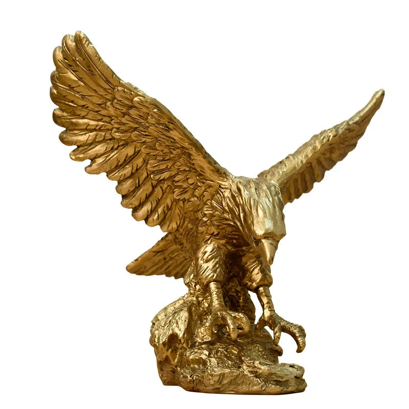 Afralia™ Golden Eagle Resin Sculpture Falcon Home Decor Figurine