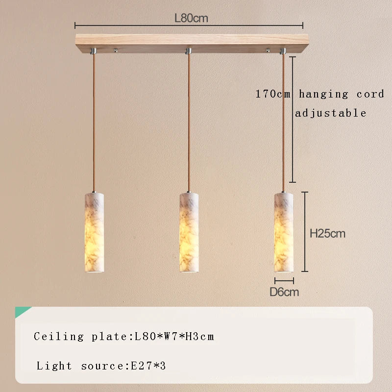Afralia™ Marble Hanging Lamp LED Chandelier for Luxury Kitchen Island Decor