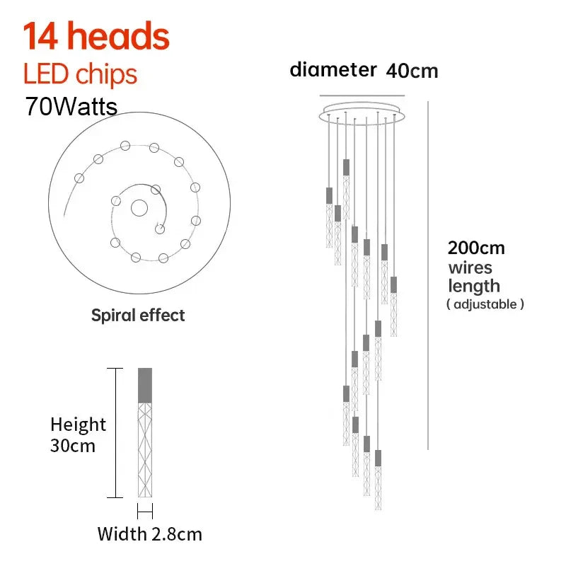 Afralia™ Crystal Staircase Chandelier: Luxury LED Pendant Lighting for Dining Rooms, Villas, and Attics