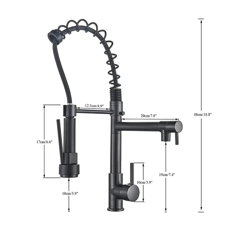 Afralia™ LED Brushed Kitchen Faucet with Pull-Down Spring, Single Handle Swivel Spout