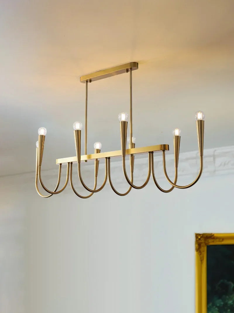 Afralia™ Brass Chandelier: Stylish Pendant Lights for Dining Room, Living Room, Kitchen Island & Bedroom