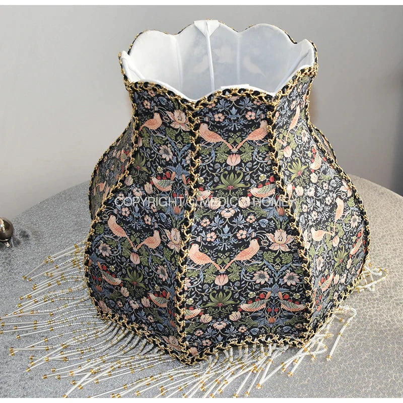 Afralia™ Strawberry Thief Retro Lampshade: Handmade Vintage Floral Luxury Table Cover
