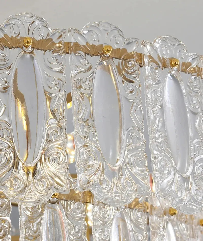 Afralia™ Romantic Glass Chandelier Luxury Ceiling Pendant Light Fixture