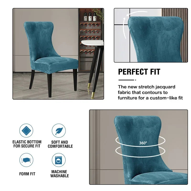 Afralia™ Velvet Fleece High Back Chair Covers: Elegant, Armless Seat Slipcovers