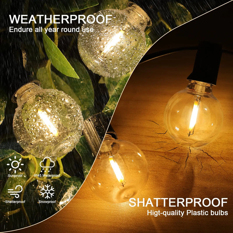 Afralia™ G40 LED Shatterproof Globe Outdoor Patio String Lights