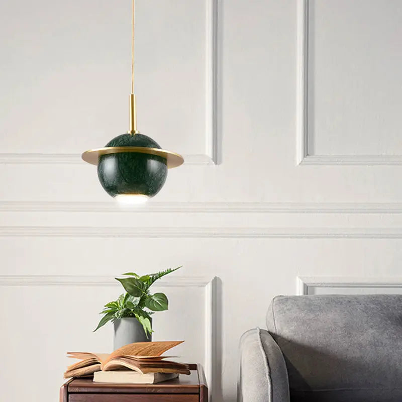 Afralia™ Nordic Golden Spherical LED Pendant Lamp for Modern Home Decor