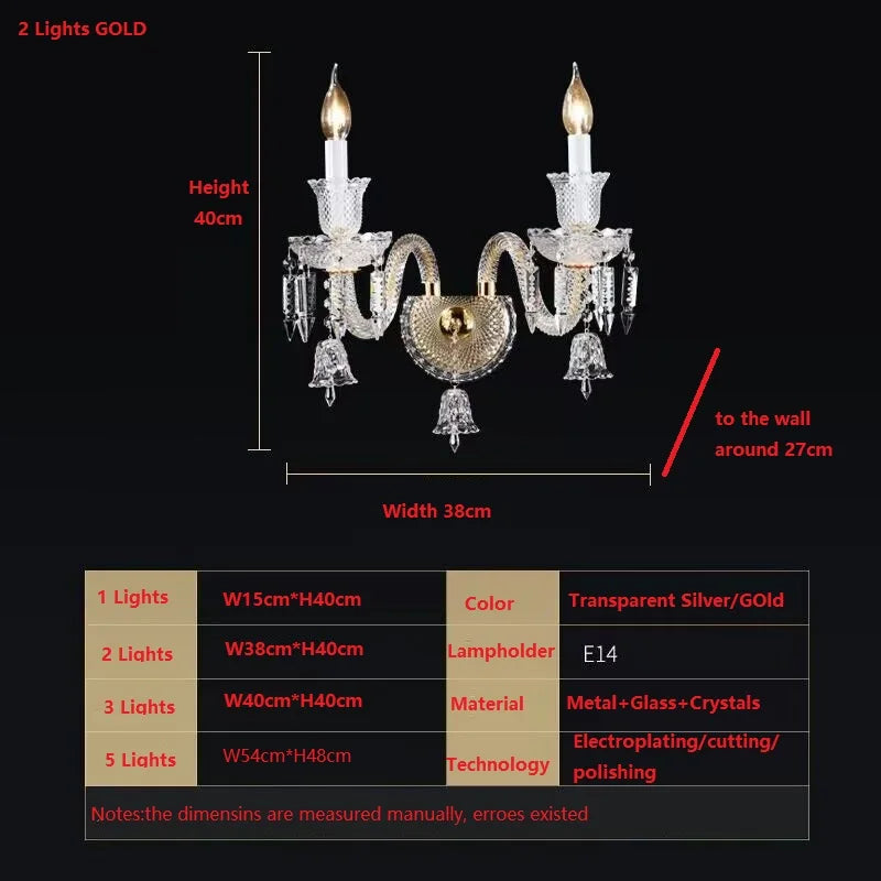 Afralia™ Crystal Wall Lamp for Bedside Aisle Ktv LED Lights