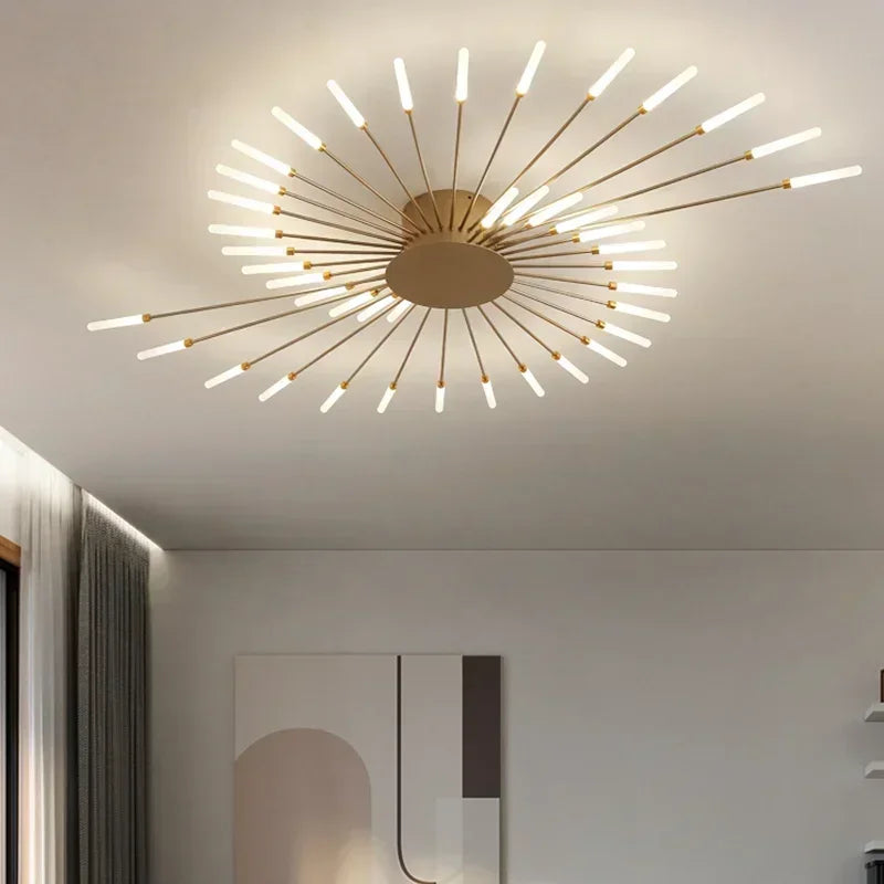 Afralia™ Nordic Gold Chandelier LED Ceiling Lights for Indoor Home Lighting