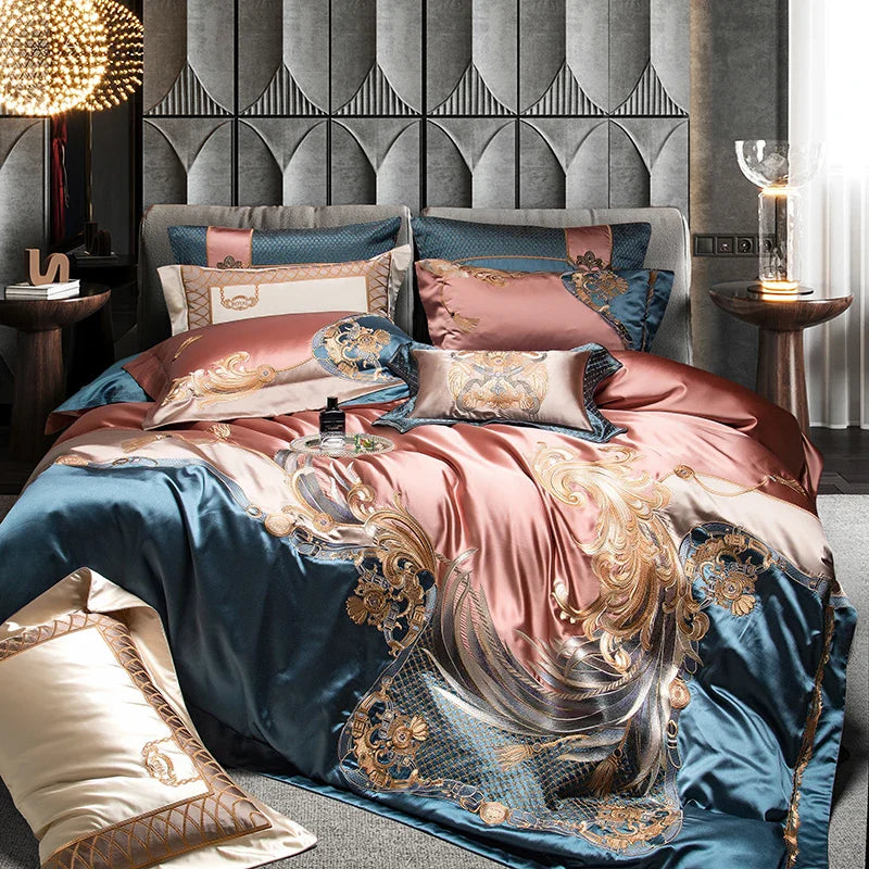 Afralia™ 1500TC Egyptian Cotton Jacquard Bedding Set for Queen King Bed