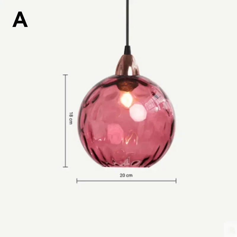 Afralia™ Water Grain Glass Ball Pendant Light: Modern Nordic Fixture for Restaurant, Kitchen, Bedroom