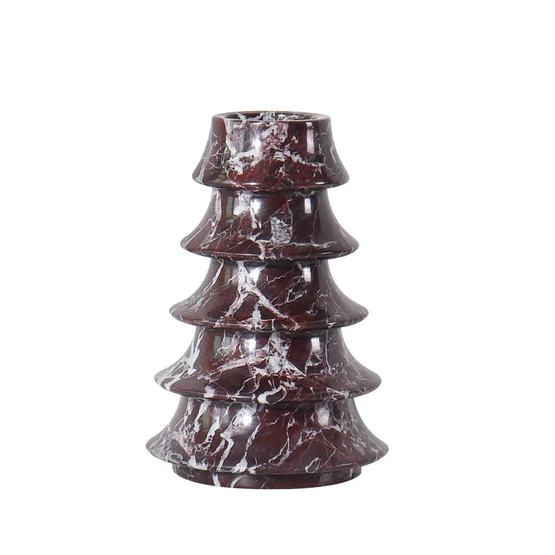 Afralia™ Christmas Tree Marble Vase: Living Room Entryway Mantel Table Centerpiece