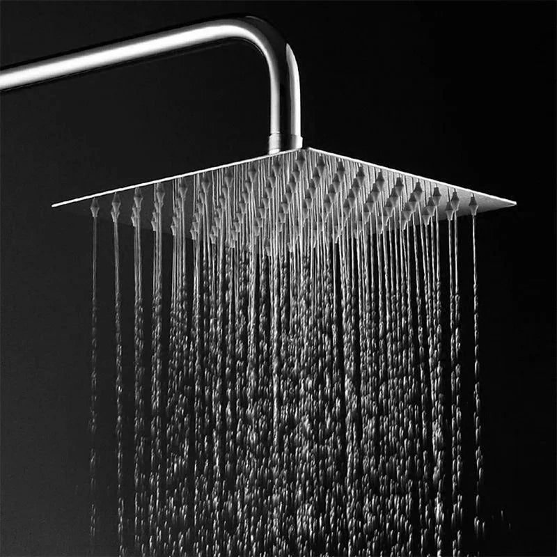 Afralia™ Stainless Steel Rainwater Shower Head for Bathroom with Round and Square Top Spray