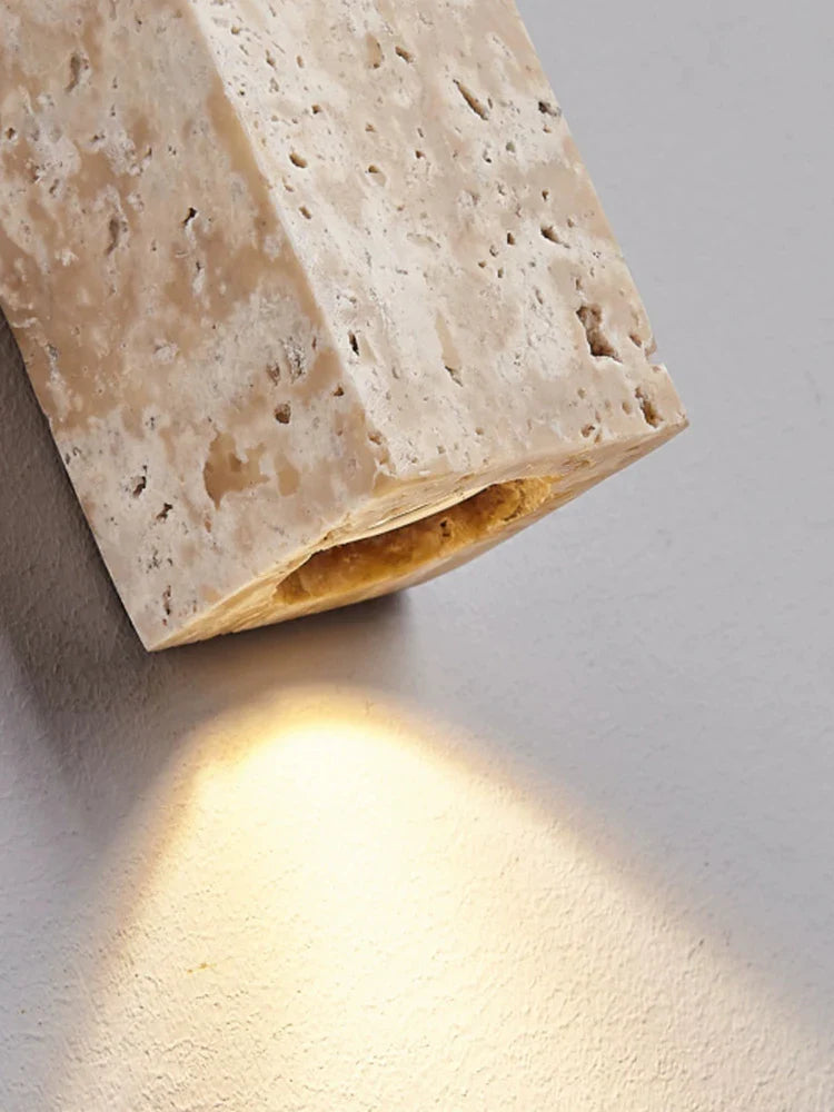 Afralia™ Retro Stone Wall Lamp: Japandi Long Sconces for Cozy Living Spaces
