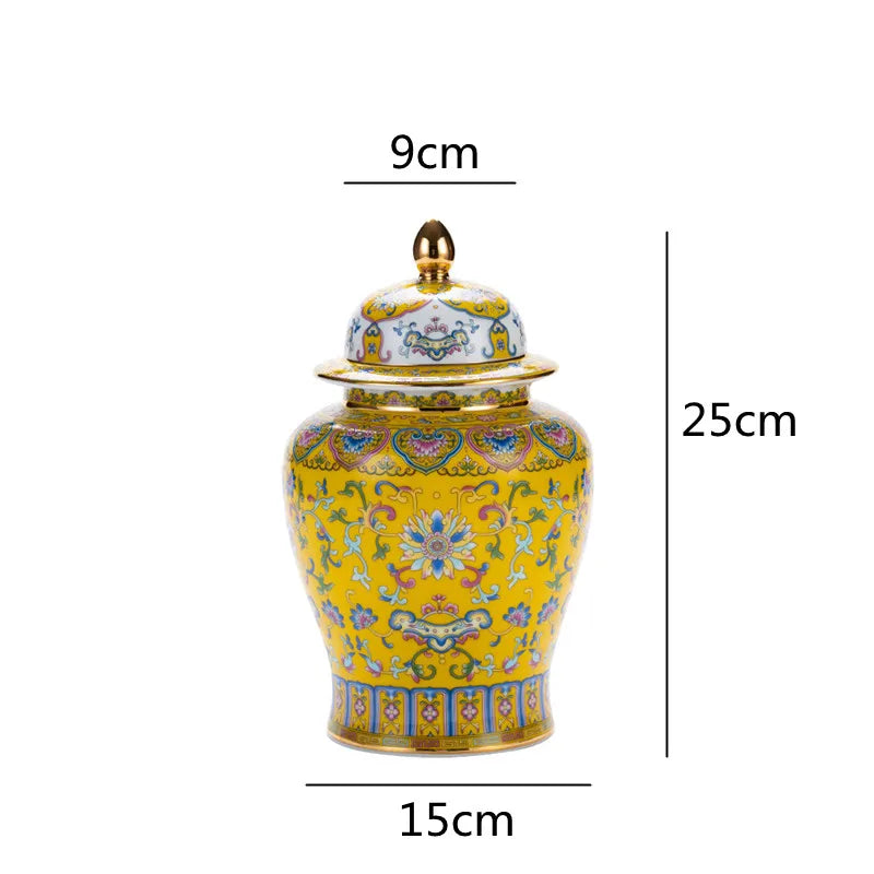 Afralia™ Retro Ceramic Tea Pot General Jar Ginger Jar Handicraft Ornaments Home Decoration