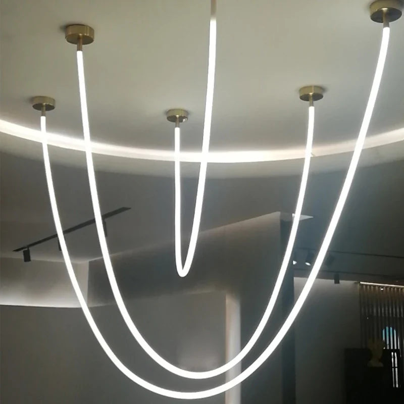 Afralia™ Nordic Hose LED Chandelier for Home Lighting in Dining Living Room Kitchen Bedroom