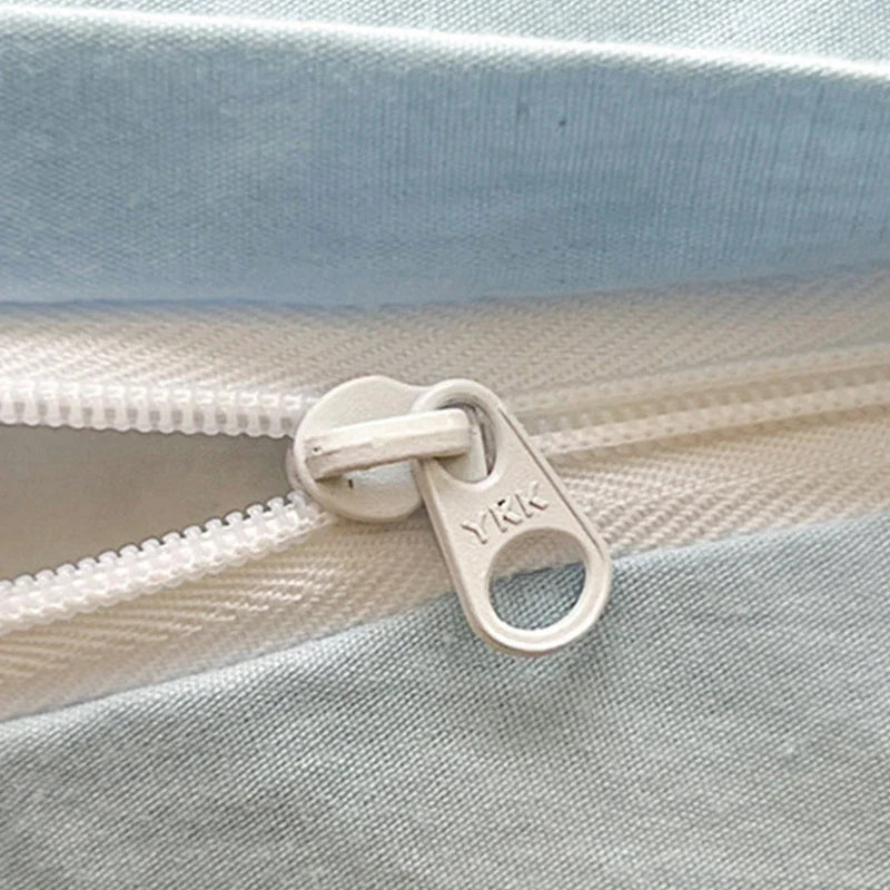 Afralia™ Korean Princess Soft Bedding Set, Wash Cotton Solid Color Duvet Cover Collection