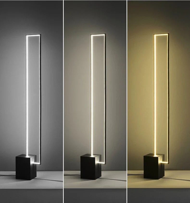 Afralia™ Nordic Geometric LED Floor Lamp - Modern Dimmable Stand Light for Living Room