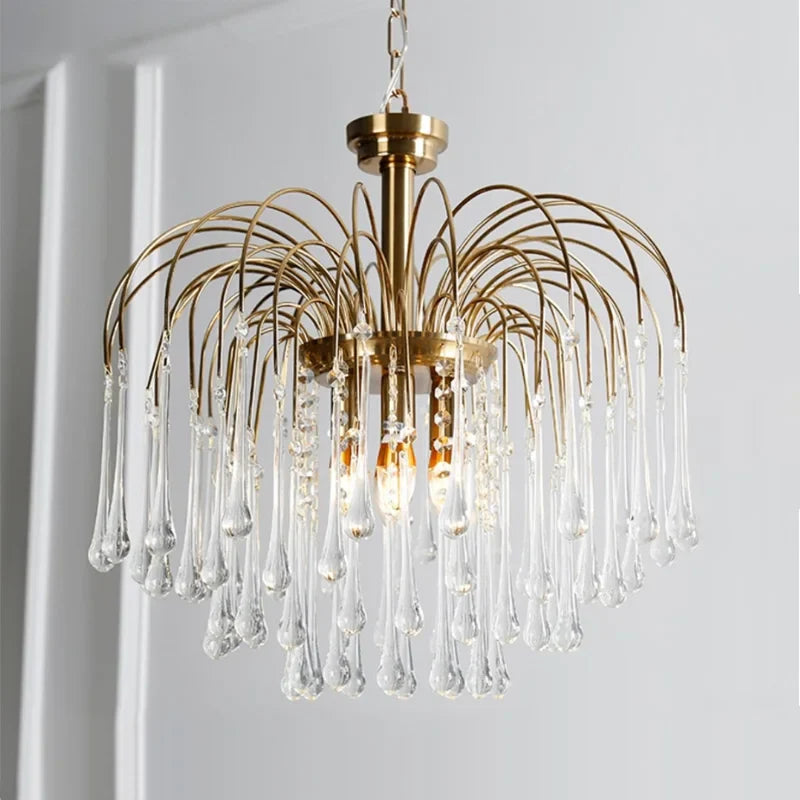 Afralia™ Crystal Chandeliers LED Ceiling Lamp Hanging Pendant Lights Luxury Room Decor