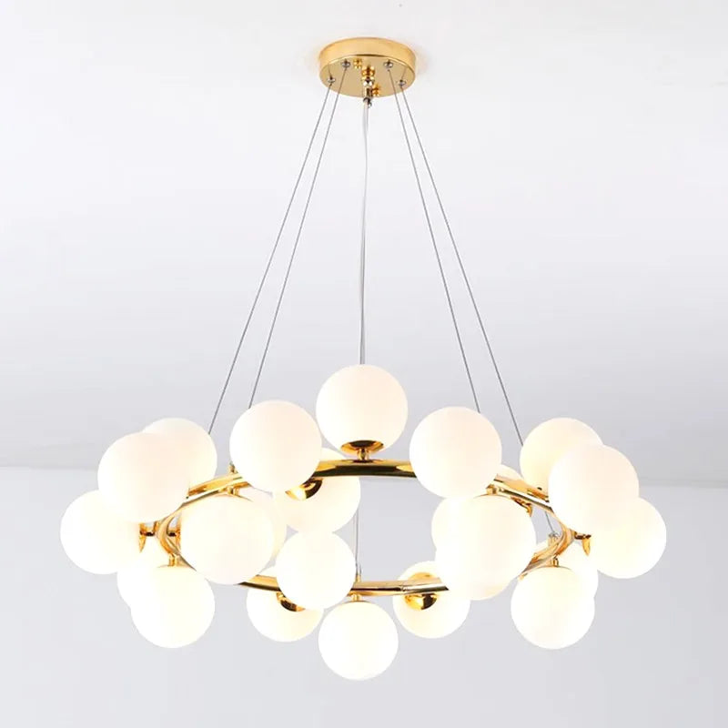 Afralia™ Gold LED Chandelier, Modern Pendant Light for Living Room, Kitchen, Bedroom, Dining Room