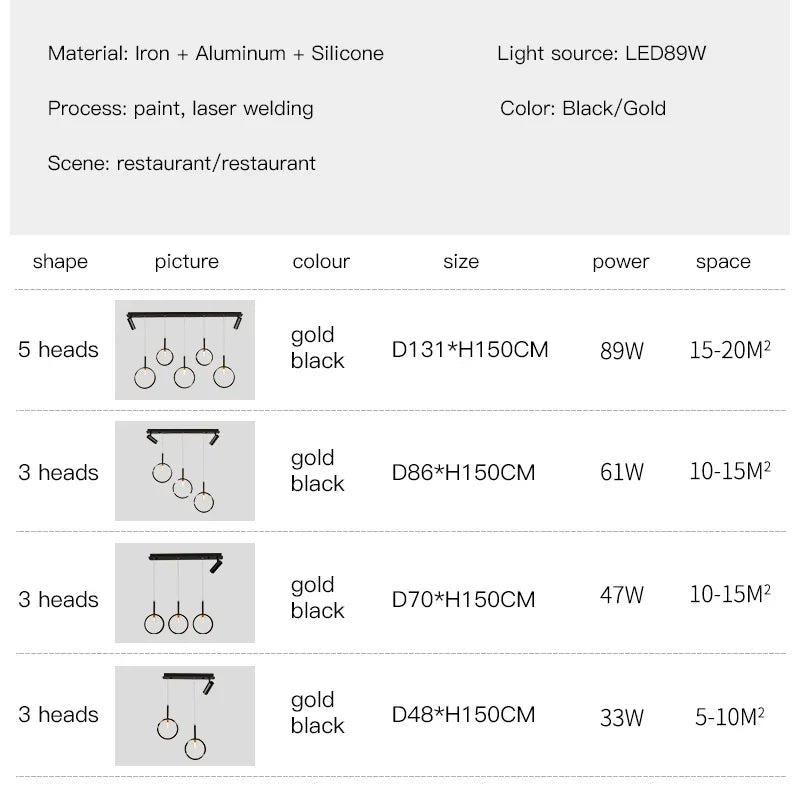 Afralia™ LED Dining Chandelier: Modern Pendant Light for Home Decor & Bar Counter