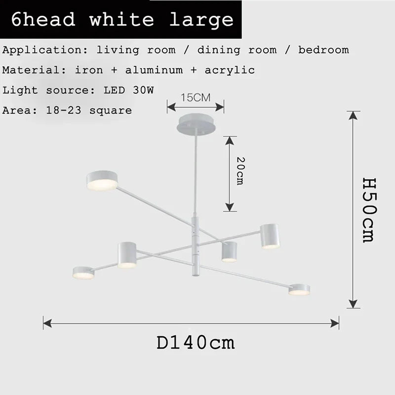 Afralia™ Modern Nordic Black Gold White LED Chandelier for Livingroom Bedroom