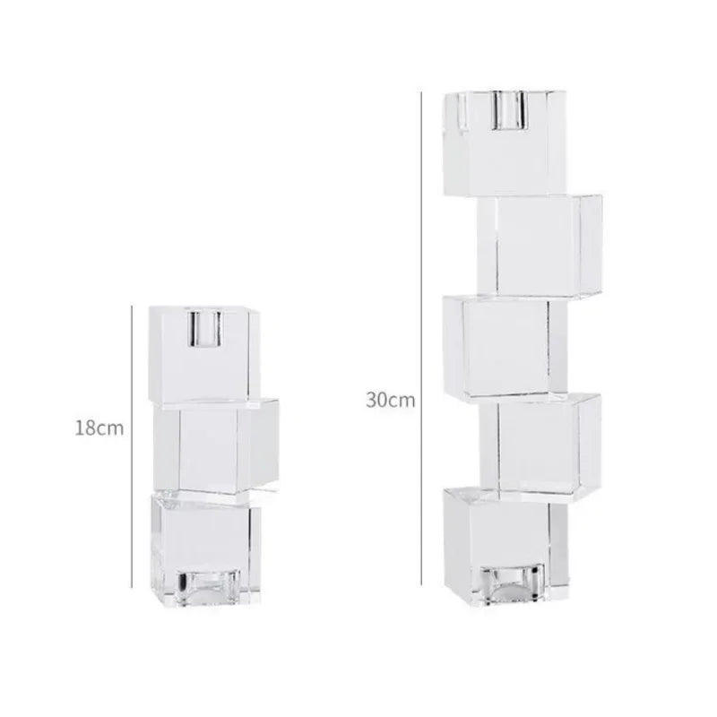 Afralia™ Geometric Crystal Glass Candle Holder - Home Decor Accent