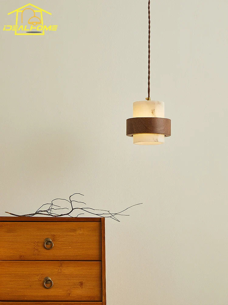Afralia™ Marble LED Hanging Lamp for Bedroom Decor