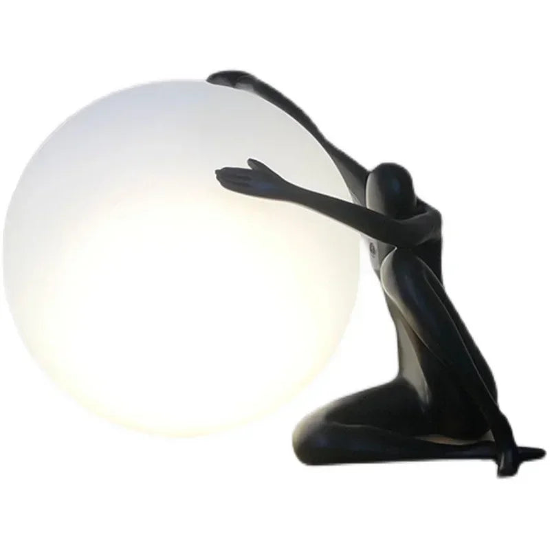Afralia™ Humanoid Sculpture LED Table Lamp for Bedroom & Living Room