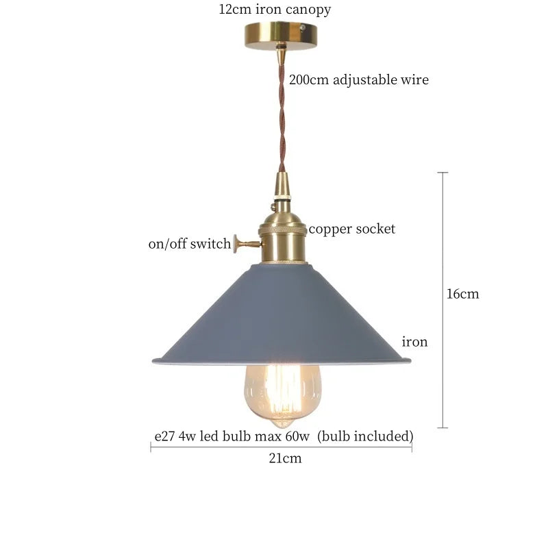 Afralia™ Yellow Iron Art LED Pendant Lights - Modern Nordic Style for Home Decor