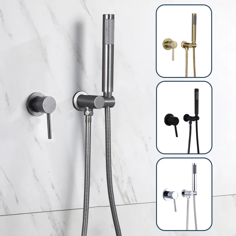 Afralia™ Stainless Steel Hand Shower Set with Hose and Wall Mount Bracket