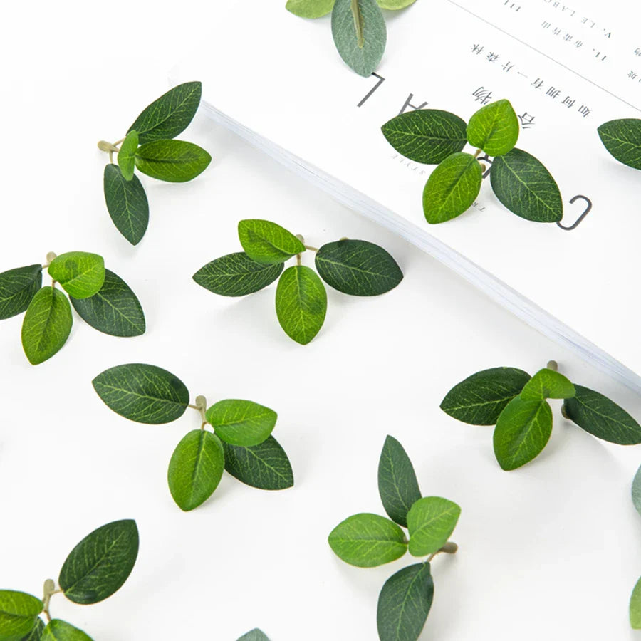 Afralia™ Silk Tea Leaf Fake Plants for Wedding Bridal Bouquet Home Party Decor