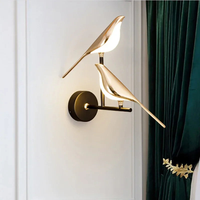 Afralia™ Postmodern Bird LED Wall Light Sconce for Bedroom and Hallway