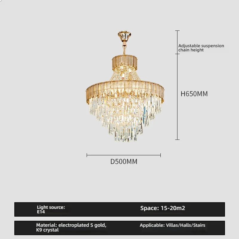 Afralia™ Crystal Chandelier: Luxurious Modern Living Room Villa Light Fixtures