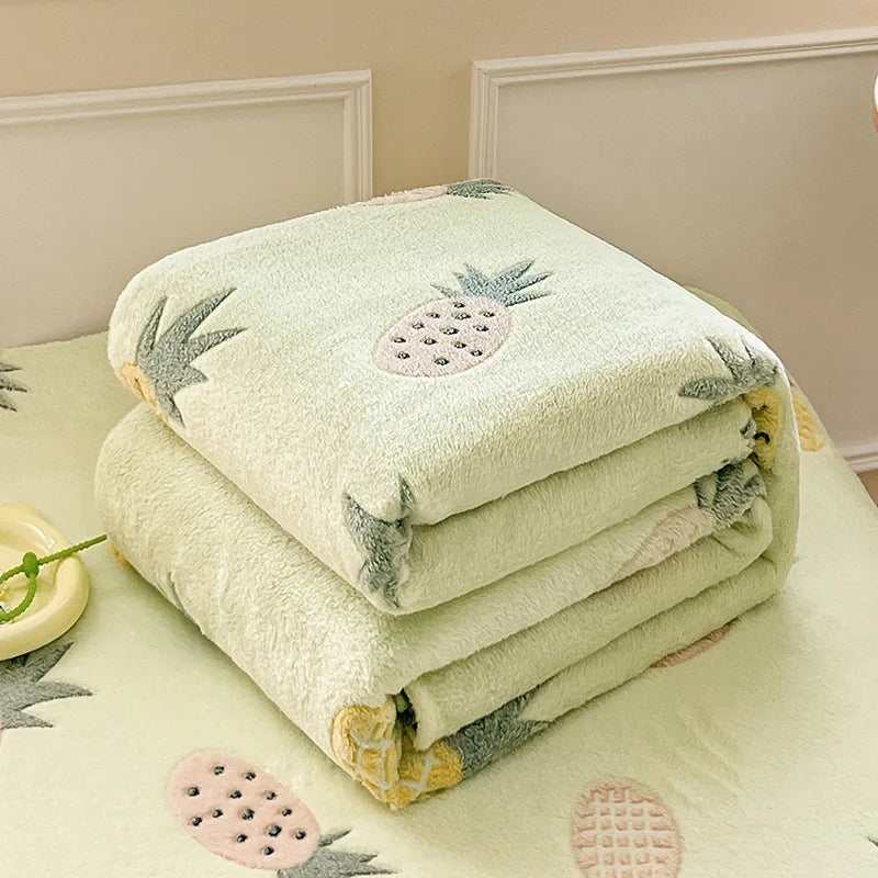 Afralia™ Dinosaur Patterns Snowflake Velvet Blanket in Various Sizes for Home/Office