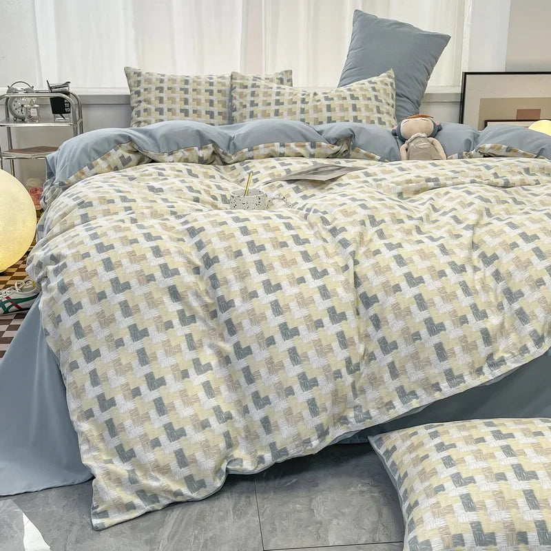 Afralia™ Geometric Pattern Bedding Sets: King & Queen Sizes, Smooth & Breathable Bedclothes