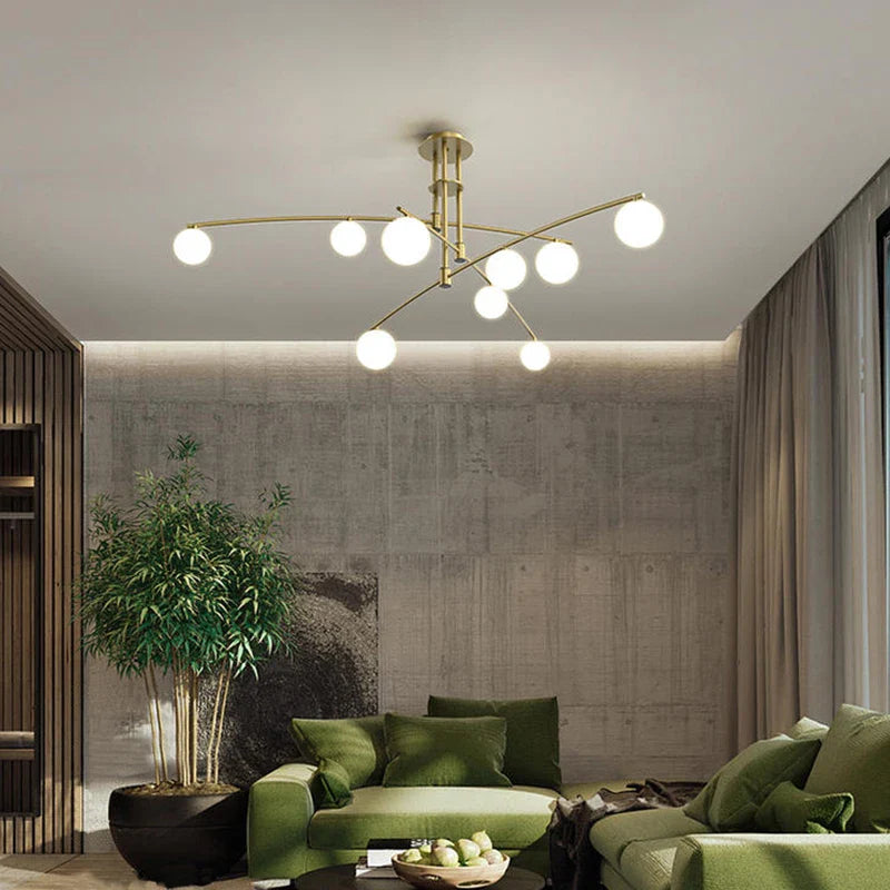 Afralia™ Modern Nordic Chandelier for Living Room Bedroom Decor LED Hanging Light