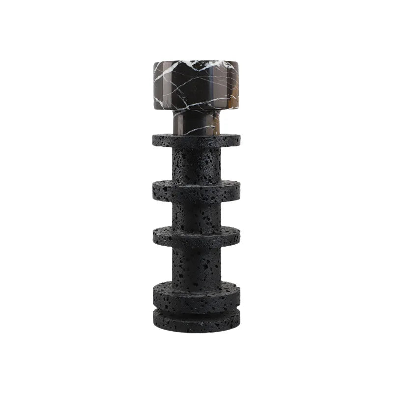 Afralia™ Black Marble Candle Holder for Elegant Table Centerpieces