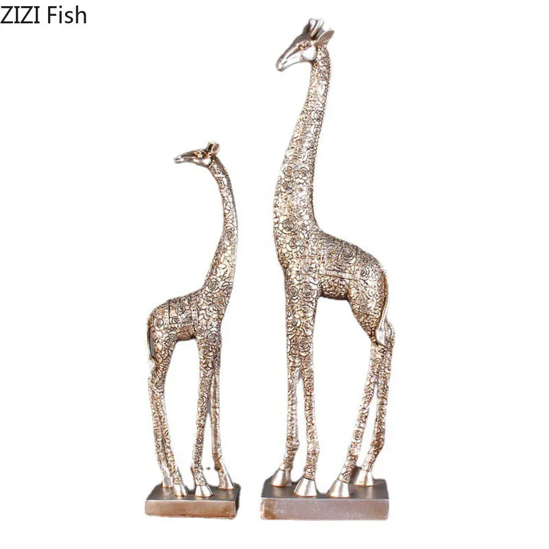 Afralia™ Giraffe Resin Statue Ornament Desk Decoration Room Aesthetic Decor